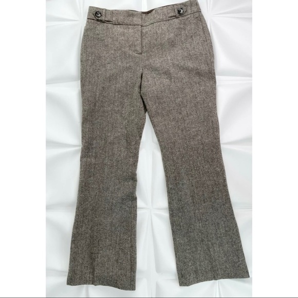Dalia Collection Womens Sz 10 Brown Tweed Poly Wool Pants Lined Career Work - Picture 1 of 7